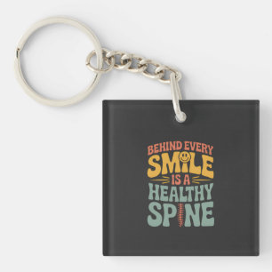 Porte-clés Smile Healthy Spine Chiropractor Conception de dev