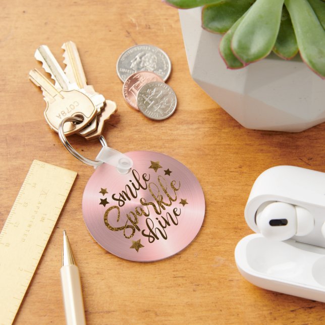 Porte-clés Smile Sparkle Shine Rose Gold Metallic (Bureau)