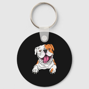 Porte-clés Smiling American Bulldog Anglais Amoureux des chie