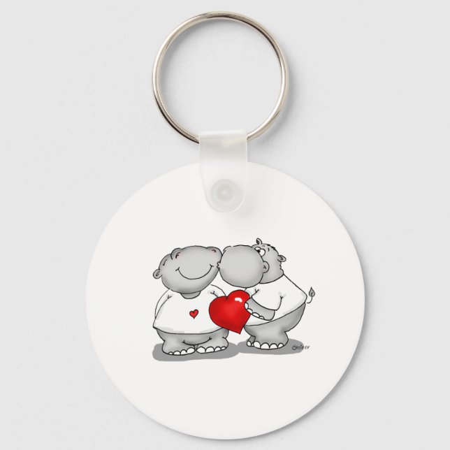 Porte-clés Smooch - Hippo Kiss Valentin (Recto)