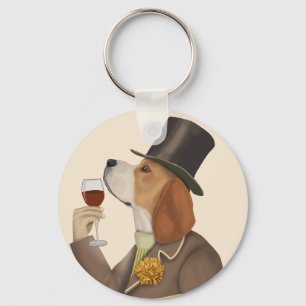 Porte-clés Snob de vin beagle