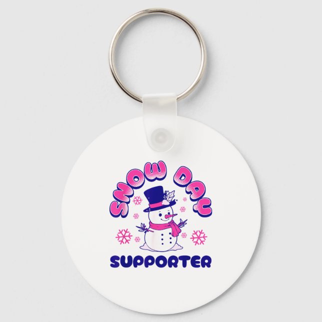 Porte-clés Snow Day Suprter, Funny Teacher Snowman Christmas  (Recto)