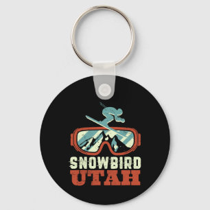 Porte-clés Snowbird Utah Mountain Ski Rétro Vintage Et Sn