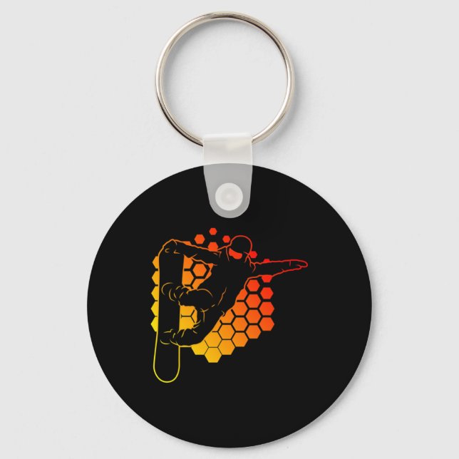 Porte-clés Snowboard Freestyle Halfpipe Snowboard Snowboar (Recto)