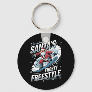 Porte-clés Snowboard Père Noël Snowboardeur Santas Fr