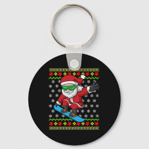 Porte-clés Snowboard Père Noël Snowboardeur Vilain Noël Neige