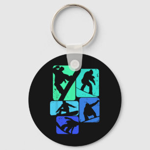 Porte-clés Snowboard Pour Snowboardeur Retro Mens Snowboard