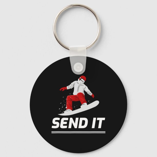 Porte-clés Snowboard Snowboard Envoyer Snowboard Hiver (Recto)