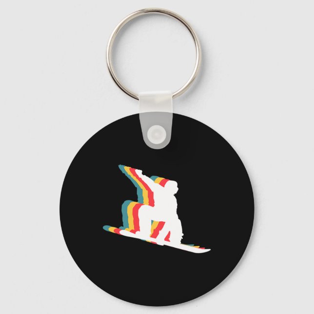 Porte-clés Snowboard Snowboard Snowboard Retro (Recto)