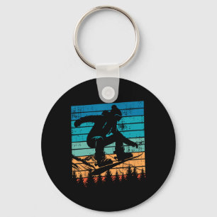 Porte-clés Snowboard Snowboard Vintage Retro Mountain