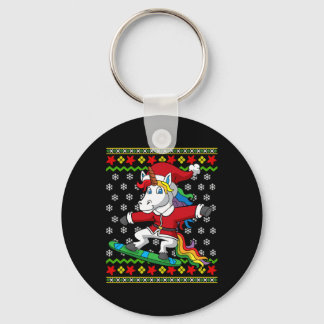 Porte-clés Snowboard Unicorn Père Noël Snowboard Noël S