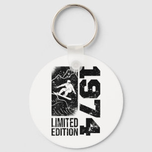 Porte-clés Snowboarder Vintage 1974 Anniversaire Snowboard Sn