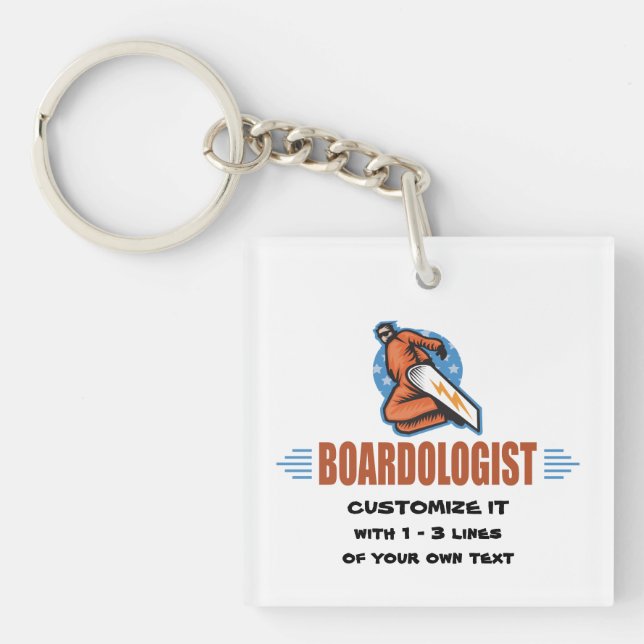 Porte-clés Snowboarding personnalisé (Devant)