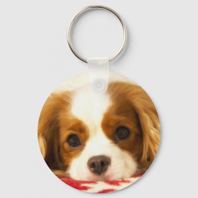 Porte-clés Snowflake Cavalier King Charles Spaniel (Recto)