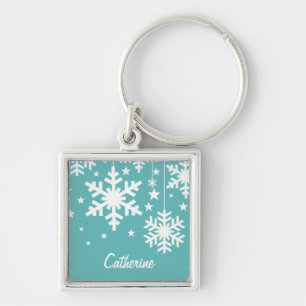 Porte-clés Snowflakes et Stars Premium Porte - clé, Aqua