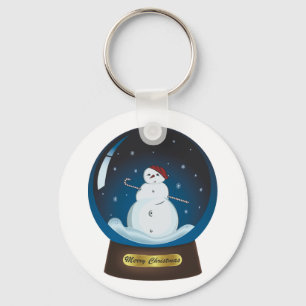 Porte-clés Snowglobe avec motoneige mignonne