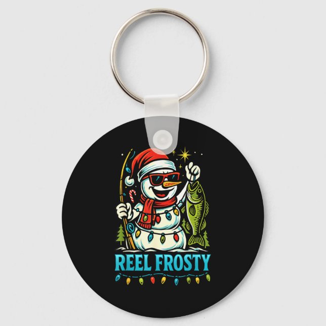 Porte-clés Snowman Fishing Christmas Holiday Festive Winter F (Recto)