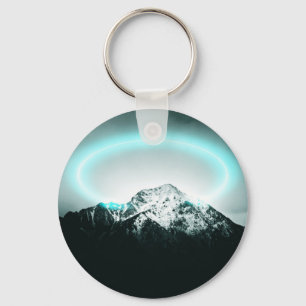 Porte-clés Snowy mountain mysterious blue neon light