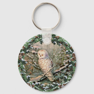 Porte-clés SNOWY OWL & WREATT par SHARON SHARPE