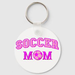 Porte-clés Soccer Maman Dessin Et Texte Tout Rose