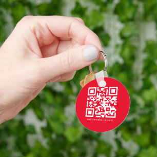 Porte-clés Social Media Business Logo QR Code Monogramme Roug