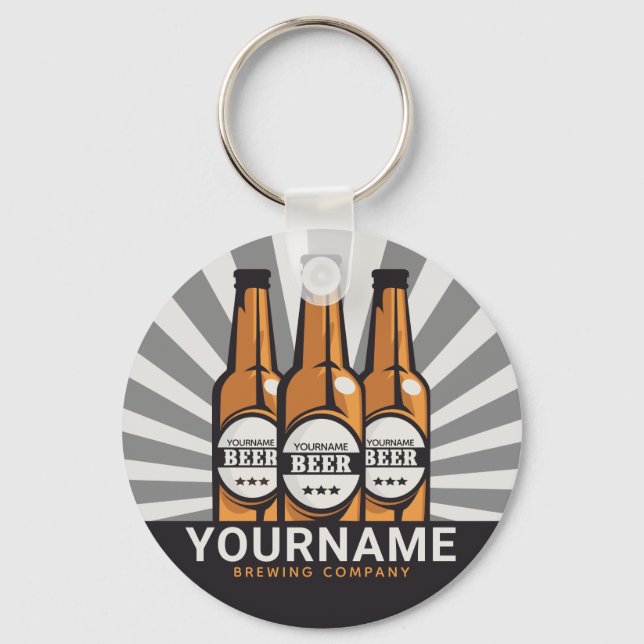 Porte-clés Société de brasserie artisanale personnalisée (Recto)