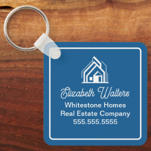 Porte-clés Société Immobilière Bleue Realtor Personnalisé