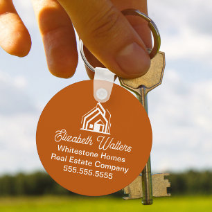 Porte-clés Société immobilière Burnt Orange Realtor personnal