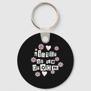 Porte-clés Soeur de la chambre blanche sur noir