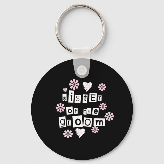 Porte-clés Soeur de la chambre blanche sur noir (Recto)
