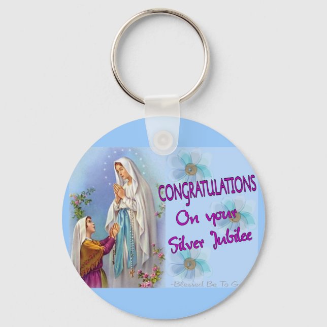 Porte-clés Soeurs Jubilé d'argent Cadeaux et cartes (Recto)