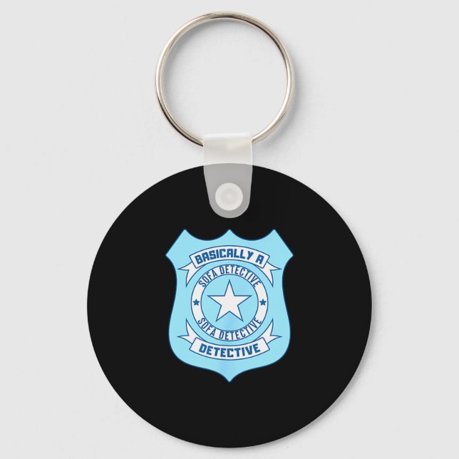 Porte-clés Sofa Detective Badge Funny True Crime Basically A  (Recto)