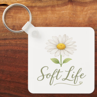 Porte-clés Soft Life Aesthetic Daisy Watercolor Floral Keycha