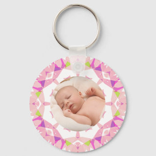 Porte-clés Soft Pretty Pastels Photo de Noël personnalisée