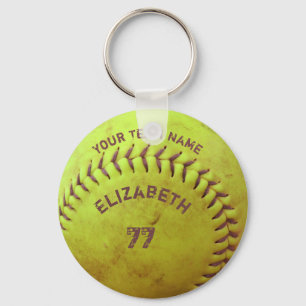Porte-clés Softball Dirty Name Numéro d'équipe Ball Porte - c