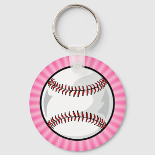 Porte-clés Softball rose