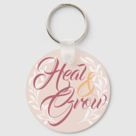 Porte-clés Soins et croissance Calligraphie rose féminine