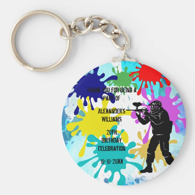 Porte-clés Soirée de Paintball (Devant)