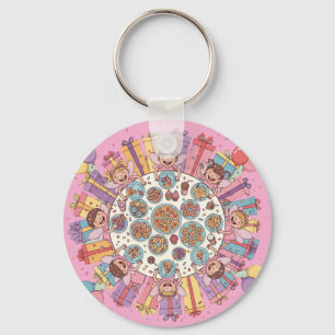 Porte-clés Soirée Fée à thème rose pour enfants