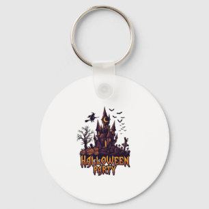 Porte-clés Soirée Halloween Château Hanté Citrouilles Chauves