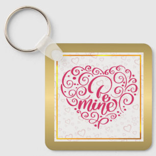 Porte-clés Sois Mienne" Texte Vintage : Joyuse Saint-Valentin