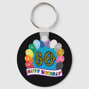 Porte-clés soixantième L'anniversaire monte en ballon le