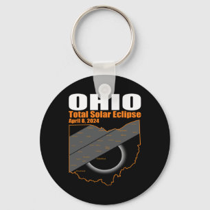 Porte-clés Solar Eclipse 2024 State Ohio Map Total Solar Ecli