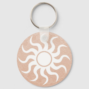 Porte-clés SOLEIL et Bijoux sur Feuille d'Or Embossée Dorée