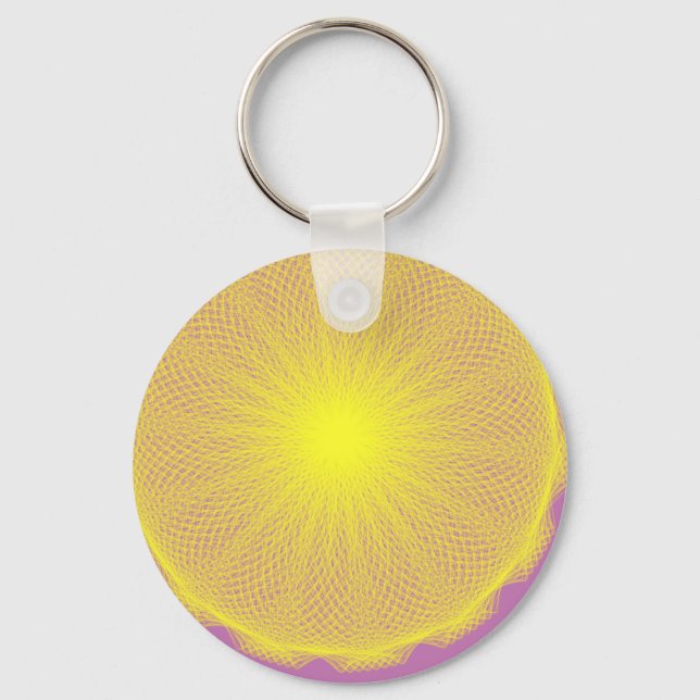Porte-clés soleil jaune lumineux (Recto)