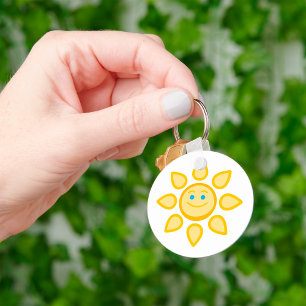 Porte-clés Soleil souriant Bonheur ensoleillé