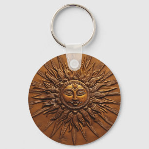 Porte-clés Soleil souriant embouti