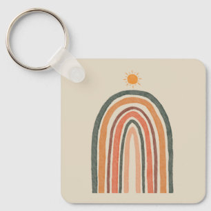 Porte-clés Soleil sur un arc-en-ciel