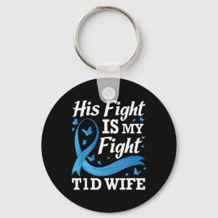 Porte-clés Son combat est mon combat T1d Femme Sensibilisatio