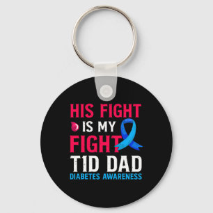 Porte-clés Son combat est Mon combat T1D Papa Type 1 Diabète